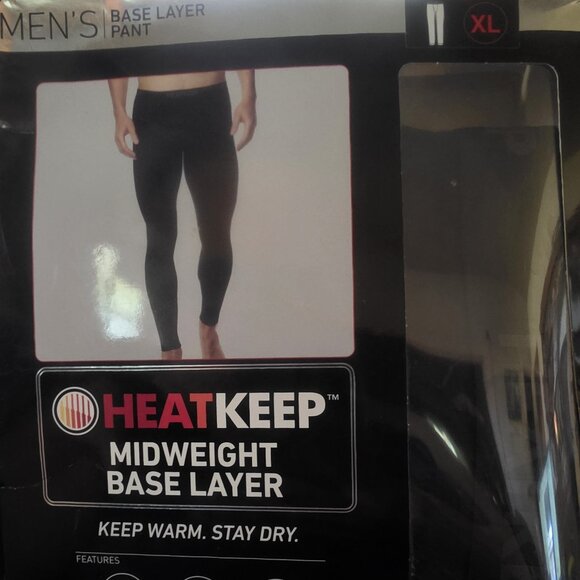 HEATKEEP Men's XL Midweight base layer black athleisure pant NEW ~ Comfy! 40-42 - Picture 2 of 4